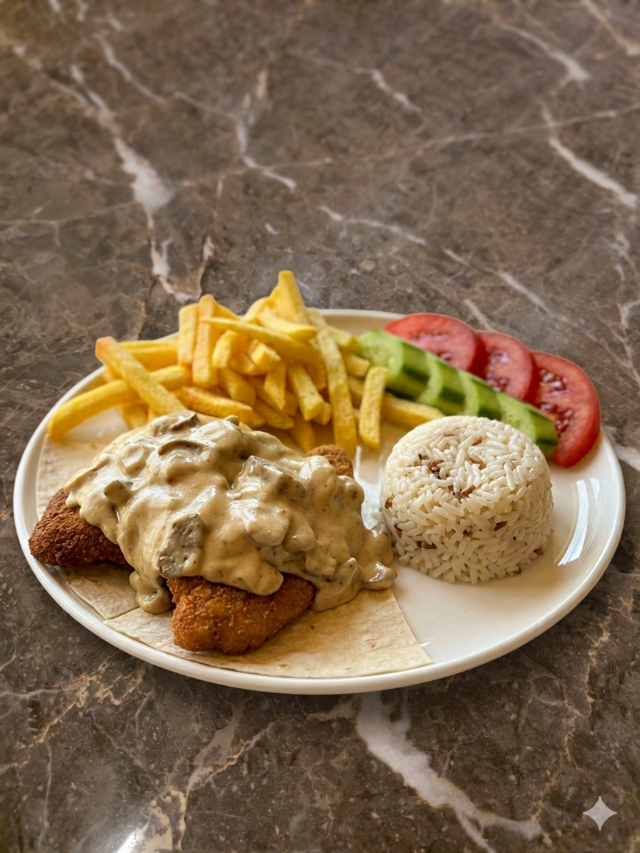 Kremalı Mantarlı Schnitzel